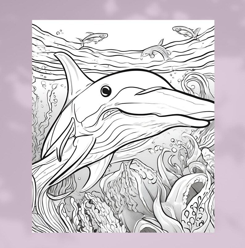 3 Sea Creature Coloring Pages for Adults and Kids Coloring Book Ocean ...