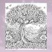 6 Floral Tree Coloring Pages for Adults and Kids Nature Coloring Book ...
