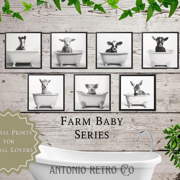 Farmhouse Bathroom Animals Etsy