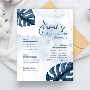 Bachelorette Weekend Itinerary, Weekend Events, Canva Editable Bachelorette Party, Wedding Weekend Itinerary Template,  Groom&#39;s Night Plan