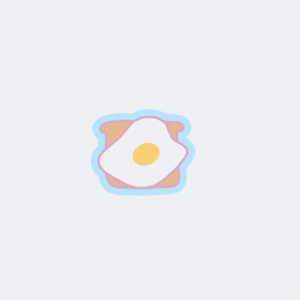 Breakfast Egg on Toast | Waterproof Matte Vinyl Sticker | Kawaii Stickers, Water Bottle Stickers, Phone Stickers, Laptop Stickers