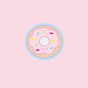 Kawaii Strawberry Donut with Sprinkles | Waterproof Vinyl Sticker Decal | Kawaii Stickers, Water Bottle Sticker, Phone Sticker, Laptop decal