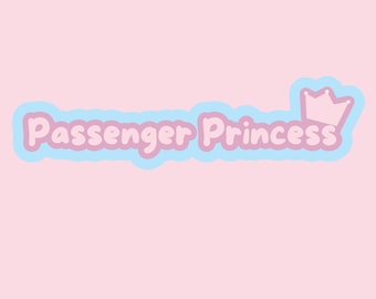 Matte vinylsticker passagiersprinses: Kawaii-autosticker