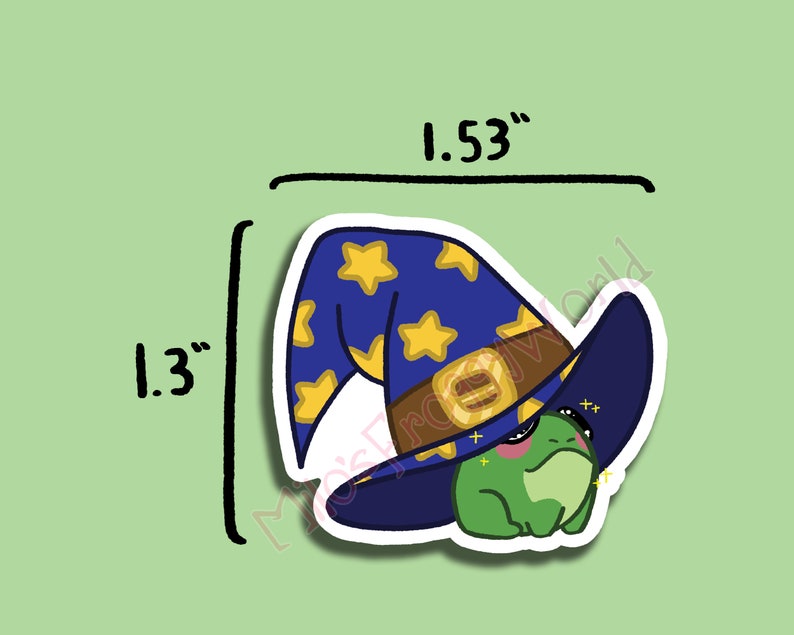 Wizard Frog Sticker Cute, Kawaii Vinyl Sticker Laptop Sticker, Water ...