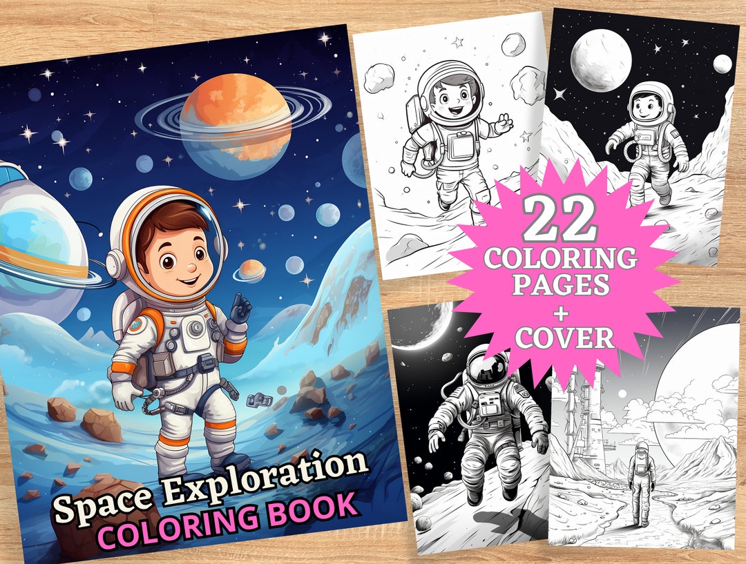 22 Space Exploration Coloring Book Educational Activities for - Etsy