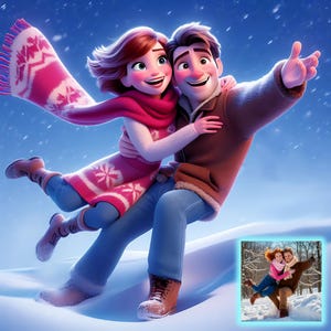 Cartoon Portrait from Your Photo, Custom Artwork – Personalized Digital Art, Unique Gift for Him & Her, Funny Cartoon Drawing