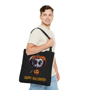 Halloween tote bag, tote bag Halloween, trick or treat bag, trick or treat pail, tote bag for kids, tote bag aesthetic, Whimsical tote bag