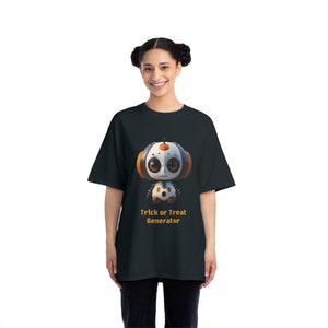 Cute Halloween AI Robot T-Shirt - Trick-or-Treat generator