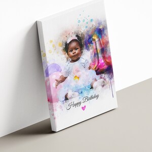Cadeau personnalisé de premier anniversaire, cadeau d'anniversaire personnalisé, 1er anniversaire pour fille, cadeau d'anniversaire pour fils, fille, art mural, cadeau pour filleul