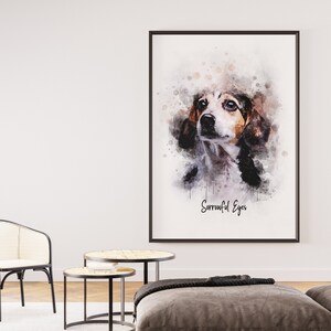 Retrato de mascota en acuarela, regalo por la pérdida de una mascota, dibujo de perro, ilustración de mascota, regalo conmemorativo para mascotas, retrato de perro personalizado, arte mural con foto de mascota