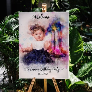 1st birthday welcome sign custom first birthday welcome sign 16th 21st 50th 30th birthday welcome sign welcome to first birthday party sign