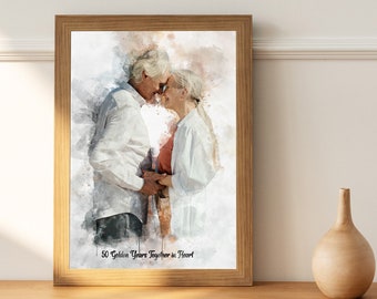 30. Hochzeitstag Geschenk für Paar 40. Jahrestag Geschenk für goldene Hochzeit Jahrestag Geschenk für Eltern Großeltern Porträt