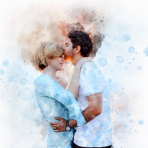 Aquarell Illustration Paar Porträt von Foto Aquarellbilder Porträt Geschenk für Freundin Porträt Geschenk für Freund Mann