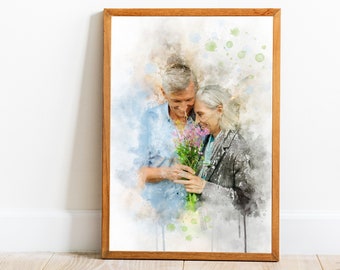 anniversary gift for parent 20th anniversary gift for husband wife 10th anniversary 40th anniversary Silver Anniversary Gift for Parent art