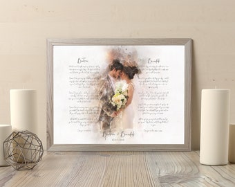 wedding vow renewal, wedding vow art for husband wife partner best wedding vow examples, wedding vow canvas, wedding vow frame for bedroom