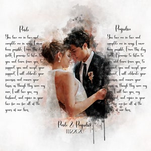 personalized wedding vows art gift for wedding vows wedding vows canvas art, customized wedding vows wall art, wedding vows anniversary gift