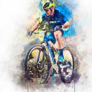 For Bike Lover, bicycle poster, Racing Bike, Bicycle Rider Special Gift, watercolor print road bicycle racing poster, cyclist illustration