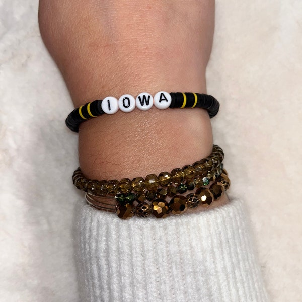 Iowa Hawkeyes Clay Bracelet