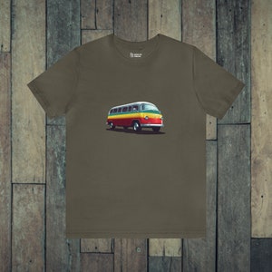 Retro 70s Van T-Shirt: Colorful Cartoon Bus Design