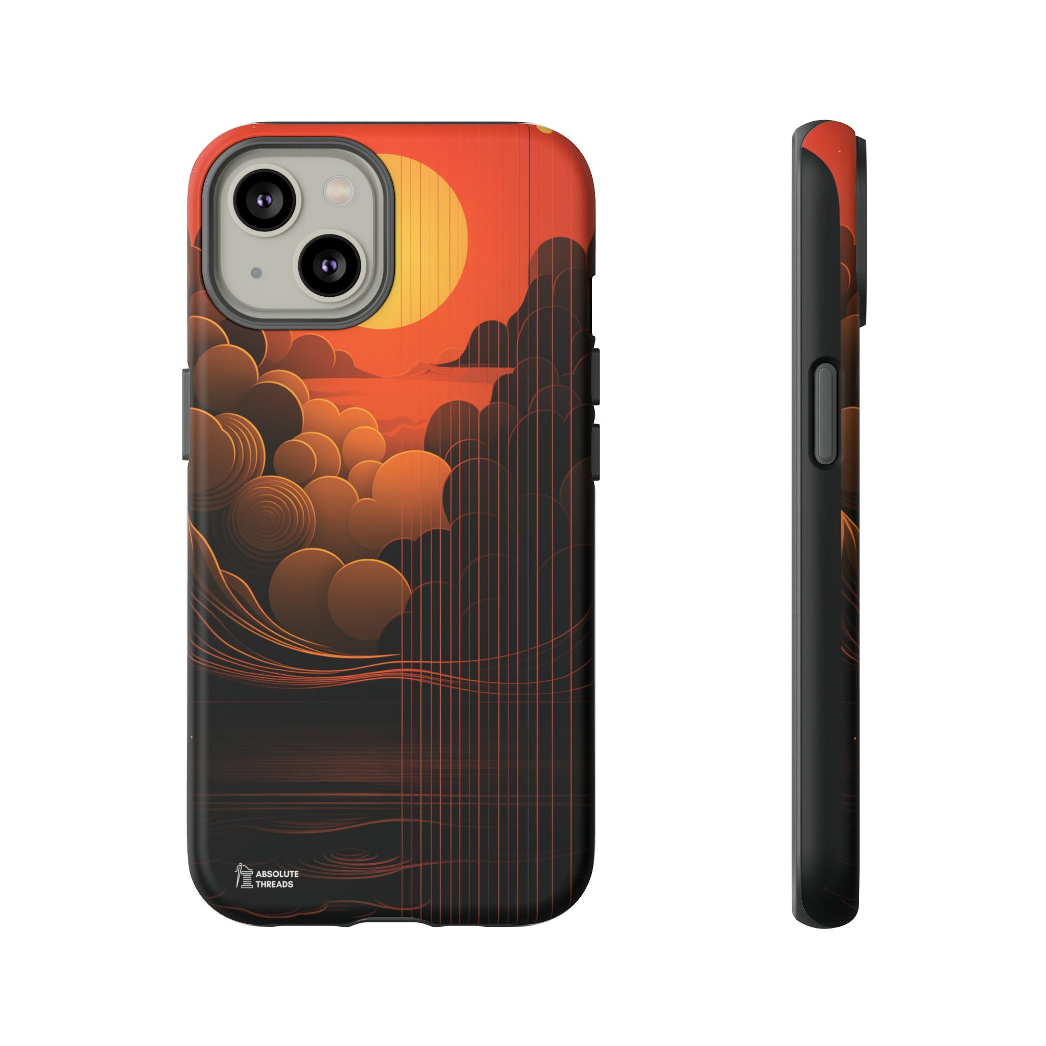 Sun Rising iPhone Case: Abstract Sunrise Art, Protective Dual