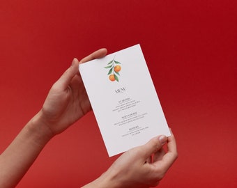 Editable Minimalist Wedding Menu on Canva, Editable Save The Date Menu Design, Menu Wedding Template, Menu for Events, Editable Digital Menu