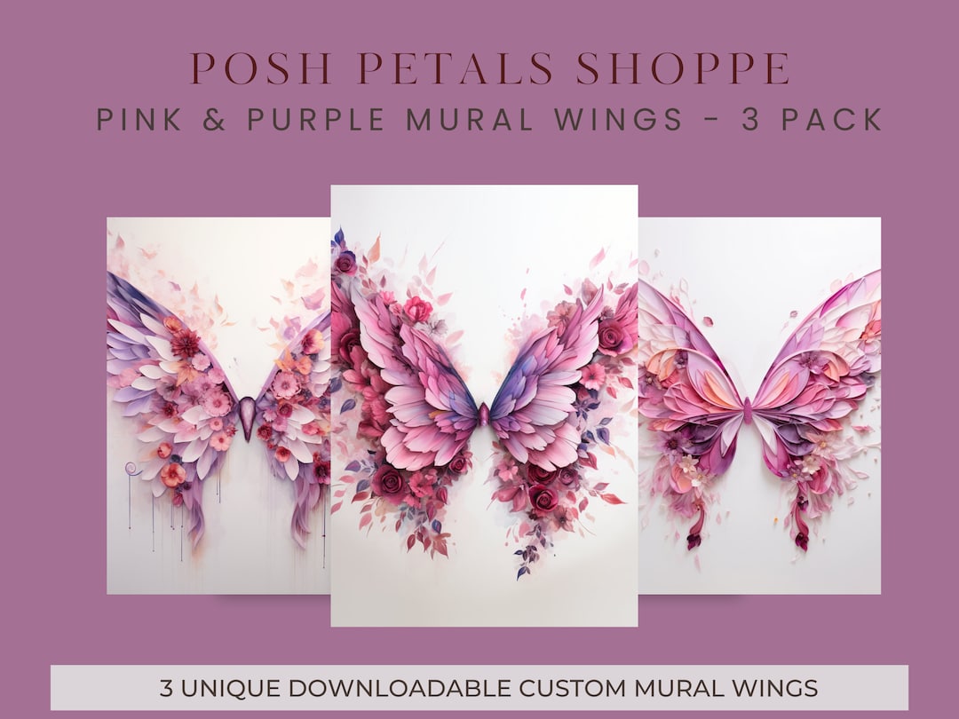 Mural Wings, Floral Mural Wings, Nashville Mural Wings, Digital Mural