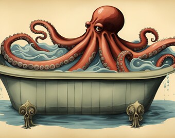 Vintage Octopus in tub