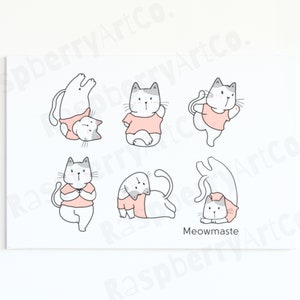 Cute Cat Yoga Digital Image - Funny Cat, Funny Yoga, Yoga Studio Art, Cat SVG, Cat PNG, Cat Wall Art, Funny T Shirt, Yoga Mug, Yoga Teacher