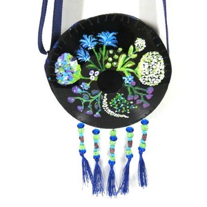 Hand Painted Vinyl Single Bag Vinyl Record Bag Wild Flowers Flower Garden Design Retro Bag
