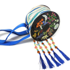 Hand Painted Vinyl Single Bag Vinyl Record Bag Wild Flowers Flower Garden Design Retro Bag Rainbow Colors image 5