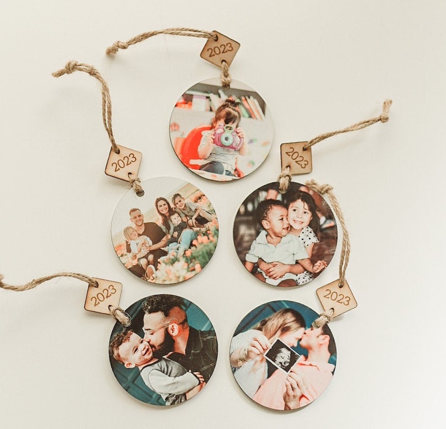 Custom Year Tag Photo Ornament | Christmas Ornament | Personalized Ornament | Real Wood Photo Ornament | Christmas Décor
