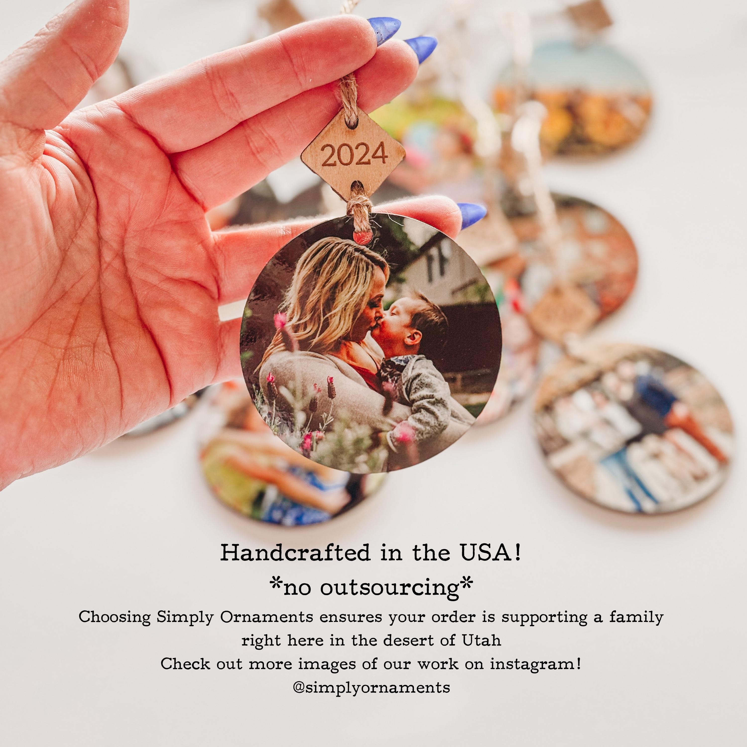 Custom Year Tag Photo Ornament | Christmas Ornament | Personalized Ornament | Real Wood Photo Ornament | Christmas Décor