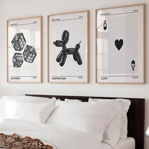 Schwarz Weiß Retro Poster Set von 5 - Druckbare Retro Dekor - Girly Wand Kunst Preppy Zimmer Dekor - Retro Abstrakt - Retro Wand Kunst Geschenke für Sie
