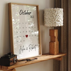 Affiche personnalisée date spéciale, impression cadeau couple design personnalisé, cadeau d'anniversaire de mariage Saint Valentin, téléchargement numérique