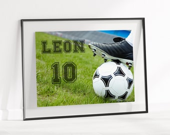 Personalized Soccer Poster | Sports Wall Decor with Name | Soccer Name Sign | Soccer Poster | Soccer Team Gift | Kid's Room Decor | Boy Room