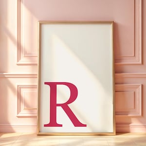 Custom Initial Poster | Personalized Monogram Art | Any Color Digital Print | Unique Wall Decor | Perfect Gift for Home, Office or Dorm