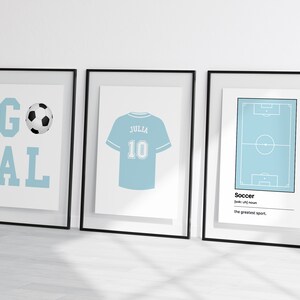 Personalized Soccer Prints, Custom Name Soccer Jersey, Boys &amp; Girl Room ...