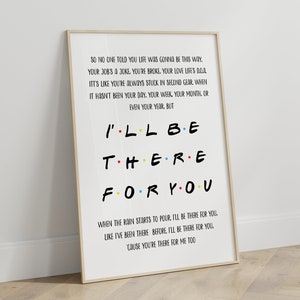 I'll Be There for You Printable Friends Theme Lyrics, Friends TV Show ...