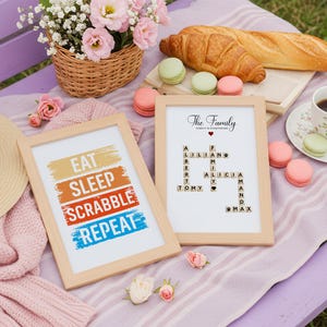 Personalized Duo Scrabble Names Poster Set, Custom Family Scrabble Print, Digital Download, Scrabble Tiles Wall Art, Family Names Poster