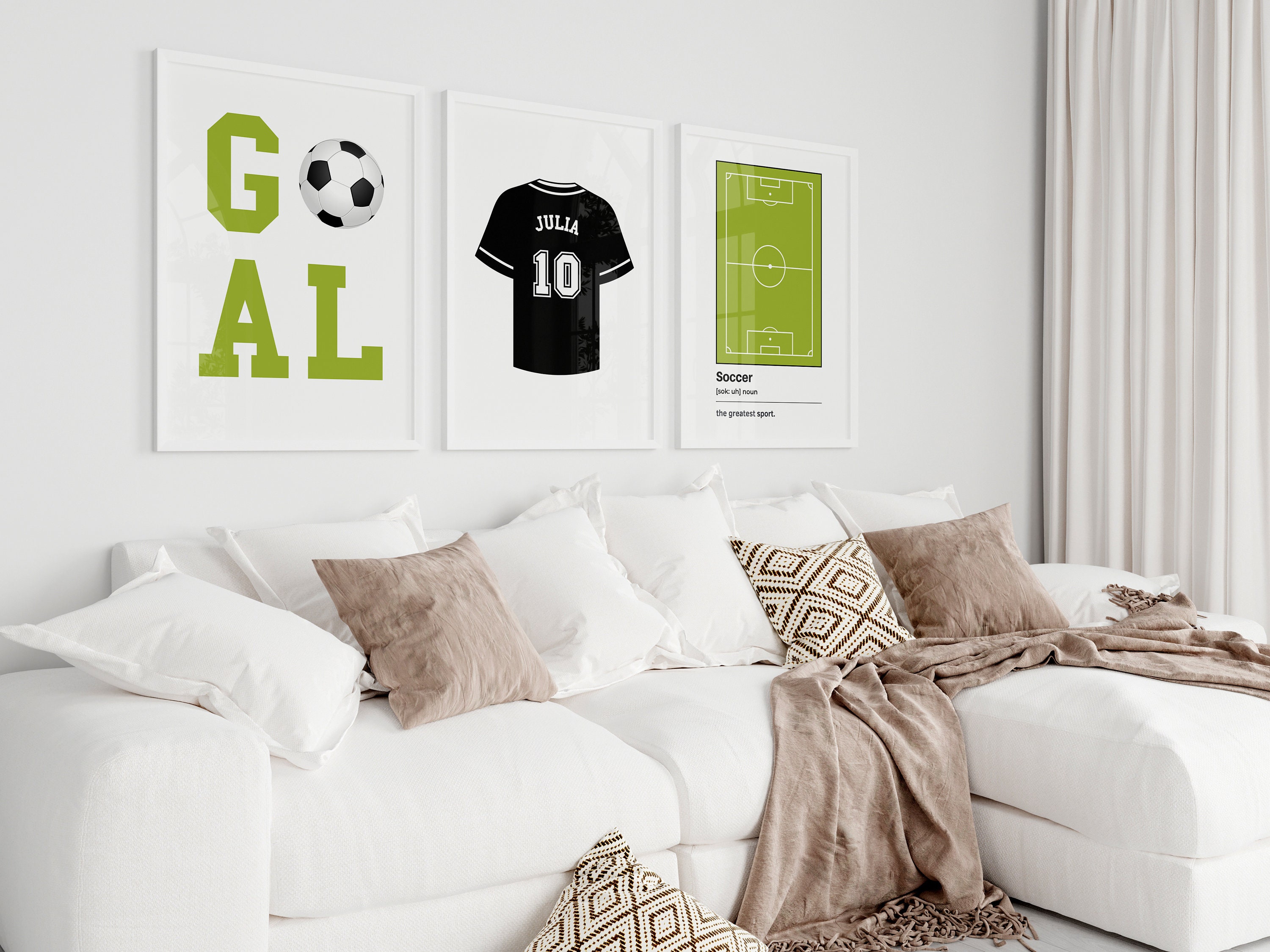 Personalized Soccer Prints, Custom Name Soccer Jersey, Boys &amp; Girl Room ...
