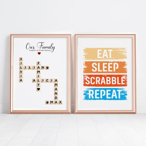 Family Scrabble Print Personalised,custom Family Name Print,crossword
