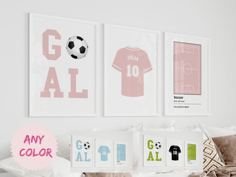 Personalized Soccer Prints, Custom Name Soccer Jersey, Boys &amp; Girl Room ...