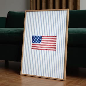 Watercolor American Flag Print: Patriotic Nursery Decor (Digital Download)