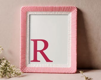 Personalized Initial Print, Custom Color Monogram Letter Wall Art (Digital Download)