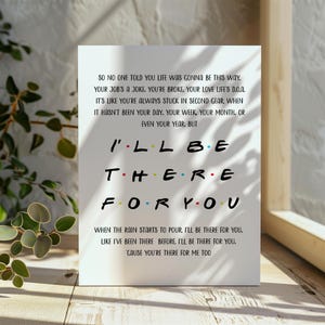 I'll Be There for You Printable Friends Theme Lyrics, Friends TV Show ...