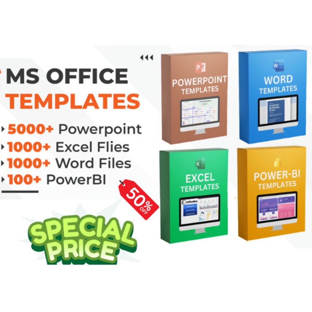 Office Template Excel Powerpoint Power BI Etsy