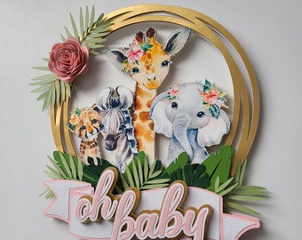 Cute Animals Baby Shower Cake Topper Safari Baby Shower Cake Topper Animals Baby Shower Cake Topper