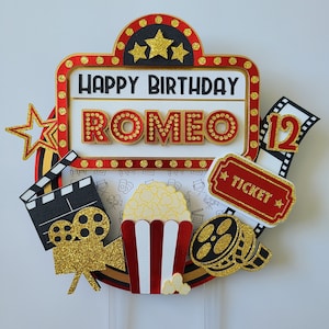 Movie Night Cake Topper Cinema Cake Topper Movie Theater Movie Night Party