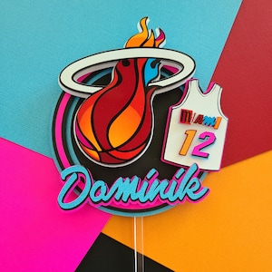 Miami Heat Cake Topper Miami Heat Mashup Cake Topper Basketball Cake Topper