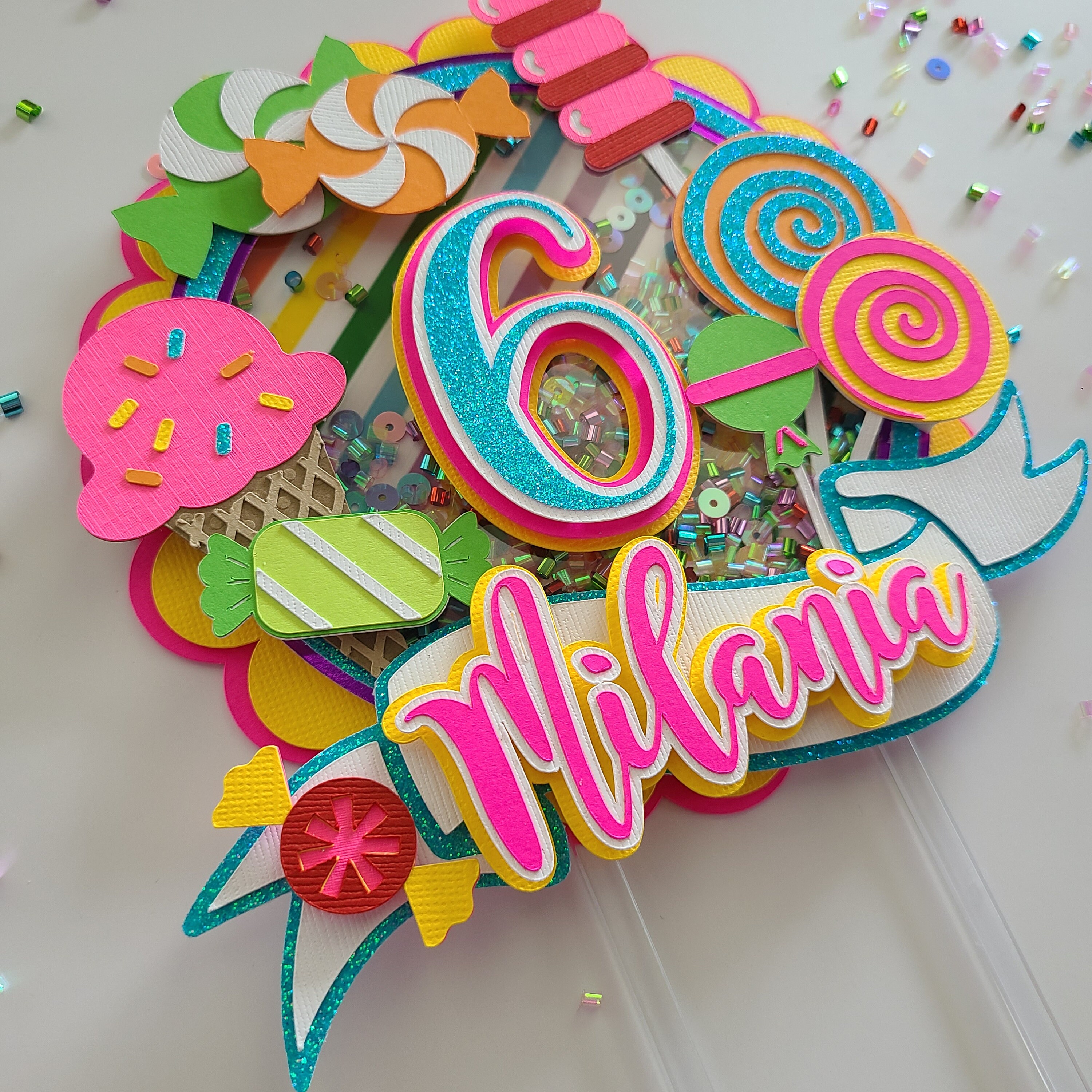 Candy & Ice Cream Shaker Cake Topper